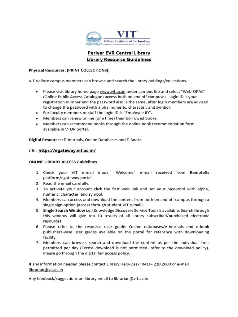 Library Resources Guideline 16.09.2024 | PDF