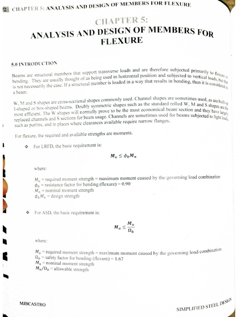 Steel Design Analysis and Design of Membere of Flexural | PDF