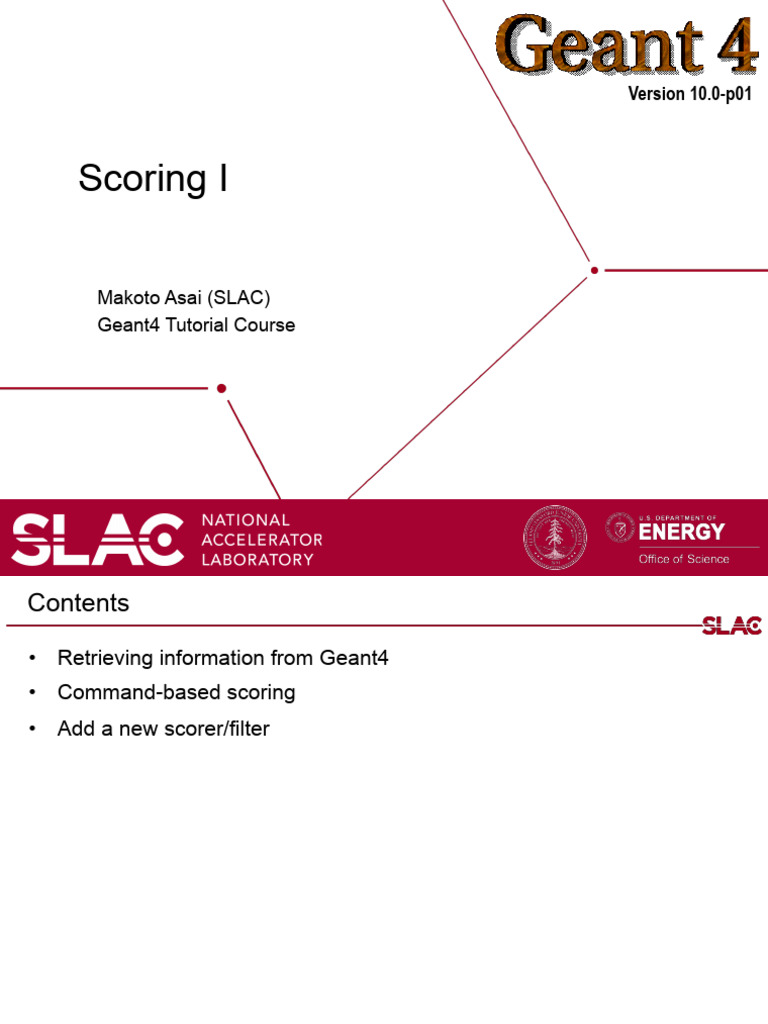 Geant4 Scoring Tutorial Overview | PDF | Flux | Computer Programming