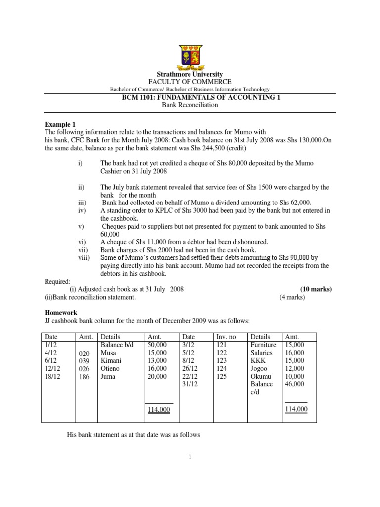 Bank Reconciliation Questions Bookkeeping Debits And Credits