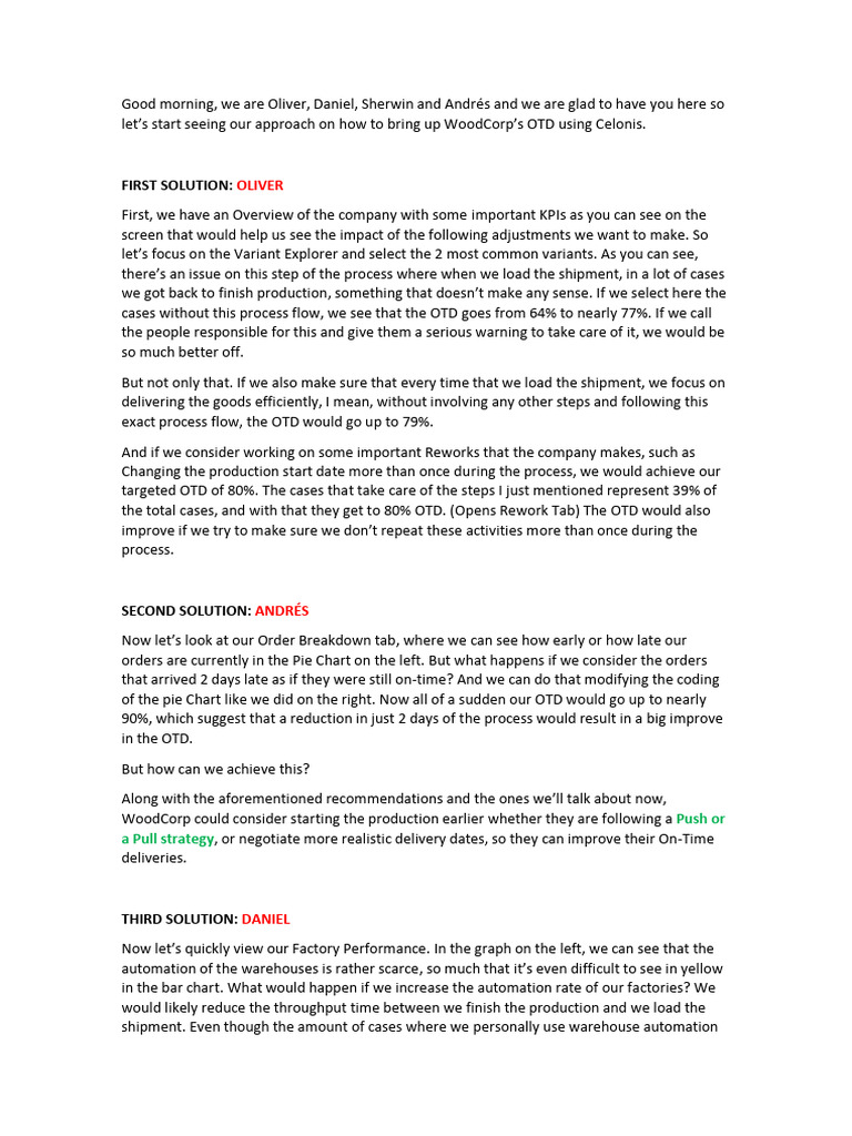 Celonis Presentation Script | PDF