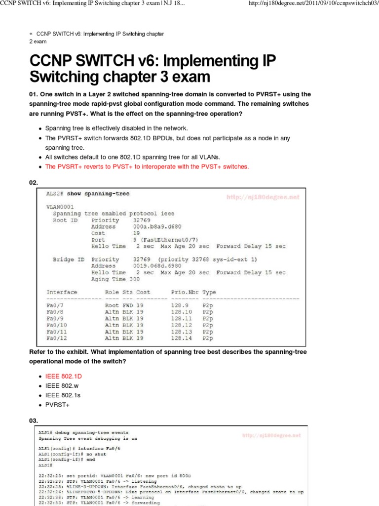 Spanning Tree Protocols and Commands | PDF | Network Switch | Networks