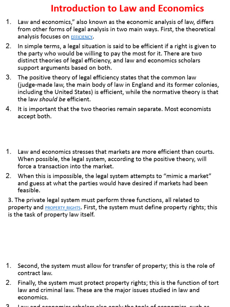 Law and Economics: Concepts and History | PDF | Law And Economics ...