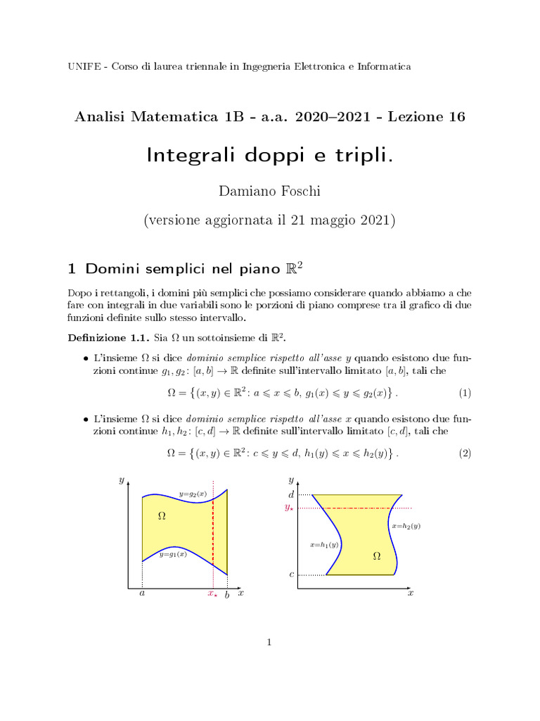 Integrali Doppi e Tripli | PDF