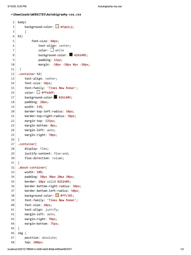 External Autobiography Css | PDF