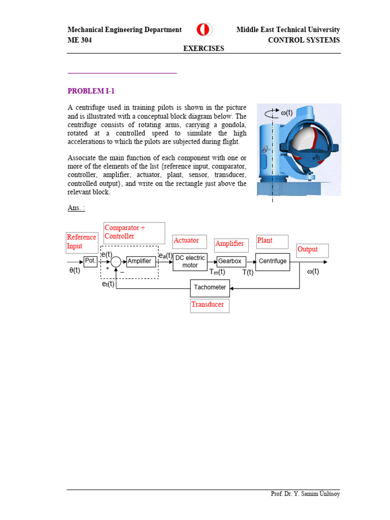 Control Systems Exercises Overview | PDF | Electric Motor | Heat Transfer