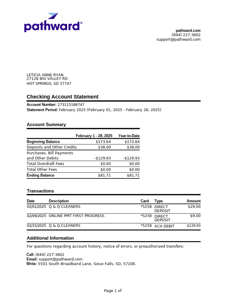 Pathward | PDF | Debit Card | Transaction Account