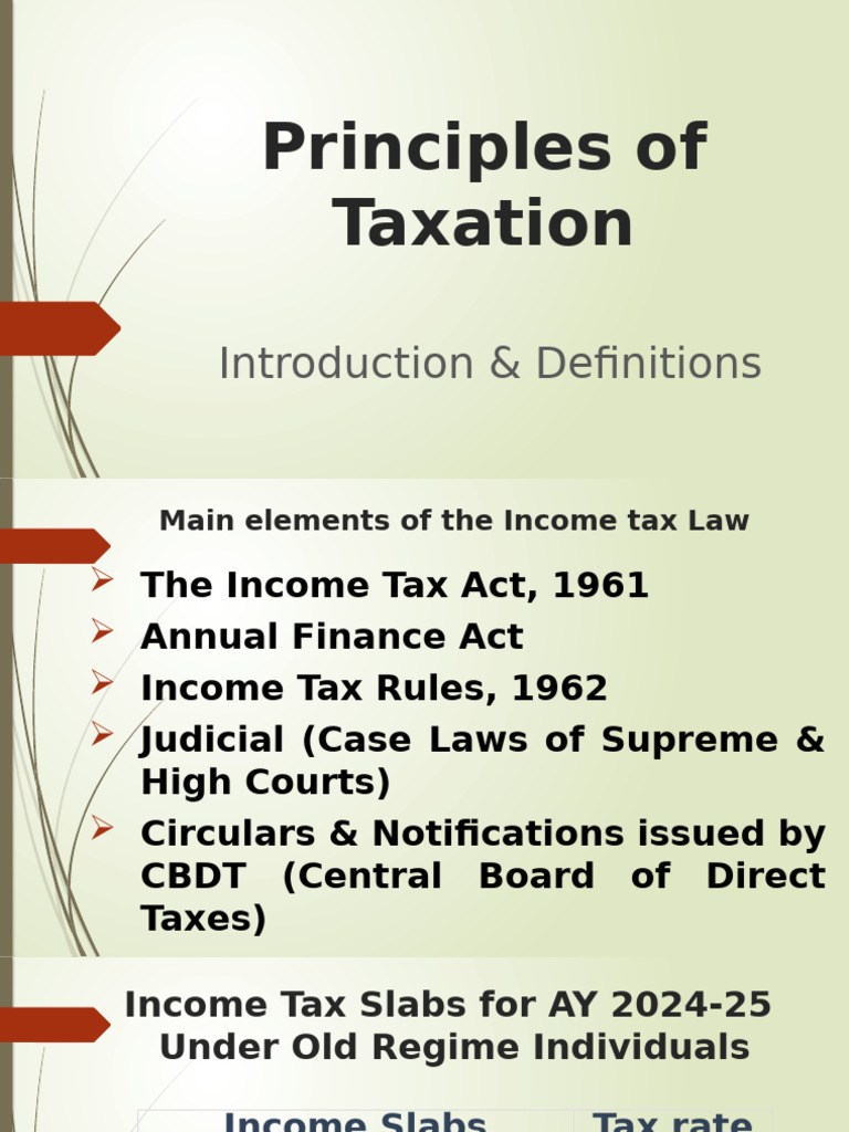 1-Income Tax, Definitions-13-12-2024 | PDF | Cost Of Living | Taxes