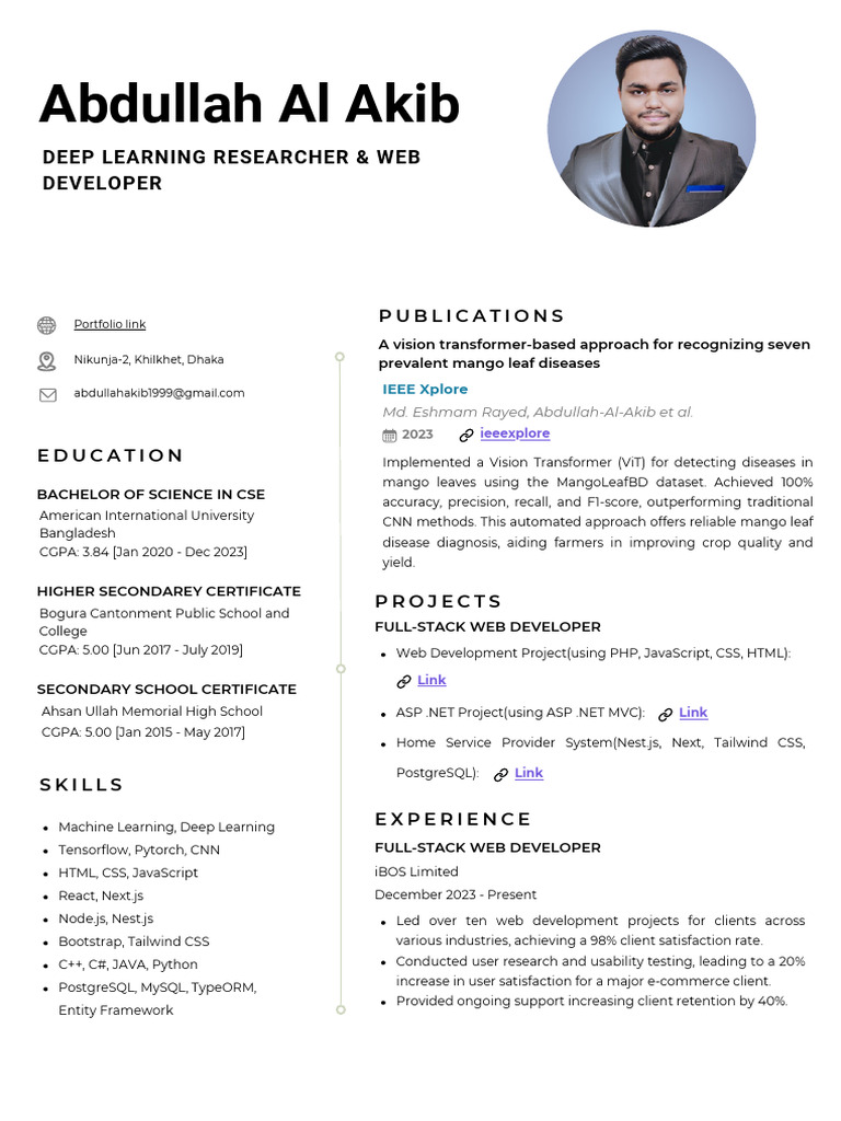 Abdullah Al Akib: Web Developer Profile | PDF | Web Development ...