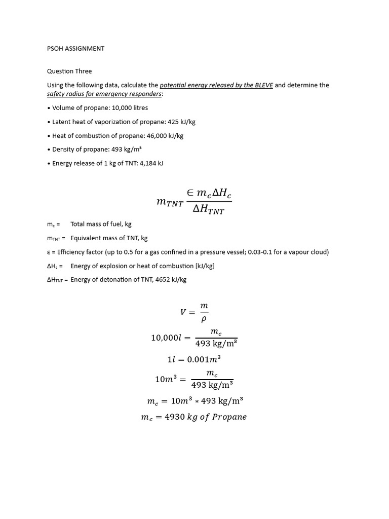 Propane BLEVE Energy Calculation | PDF | Propane | Explosion