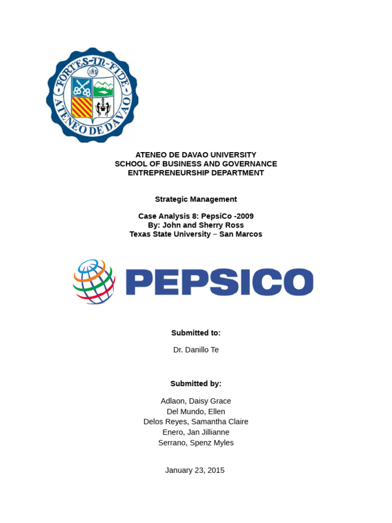 Pepsico 2009 Case Analysis PDF | PDF | Pepsi Co | Coca Cola