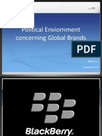 Political Enviornment Concerning Global Brands: Presented By: Sayal (12) Urvi (16) Jay (31) Nikita (33) Pratyancha