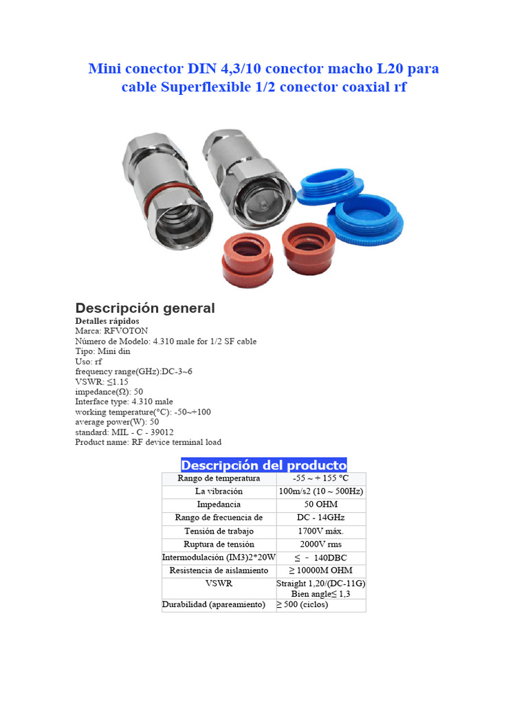 3.- Mini conector DIN 4 | PDF