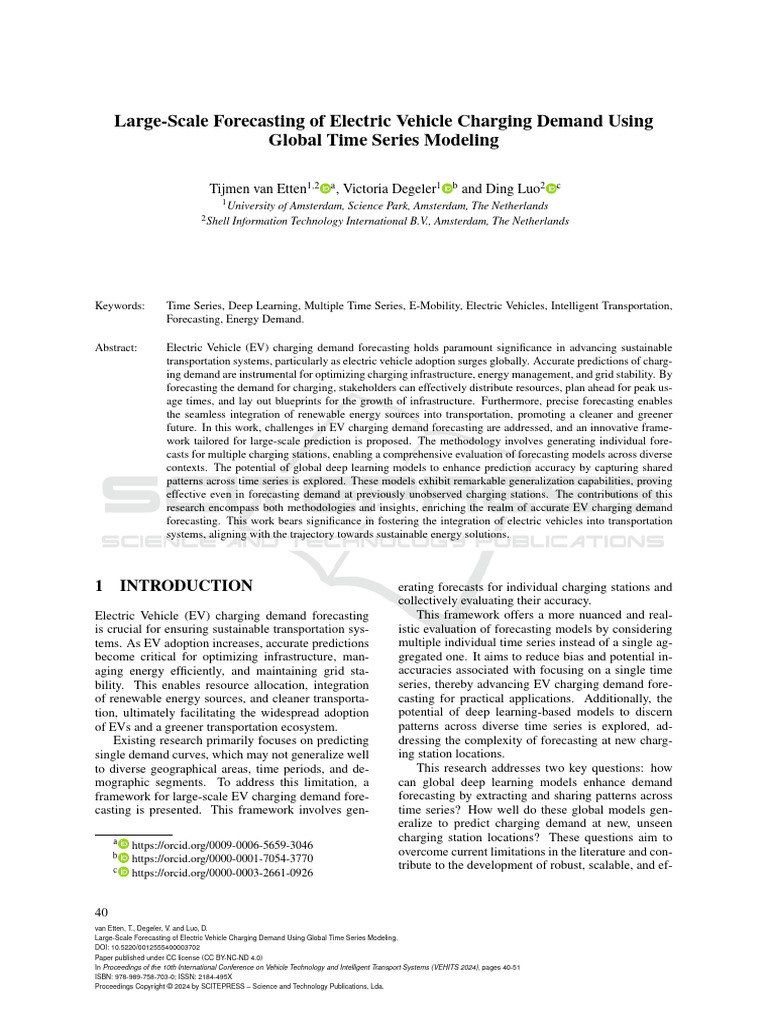 Large-Scale Forecasting of Electric Vehicle Charging Demand Using | PDF ...
