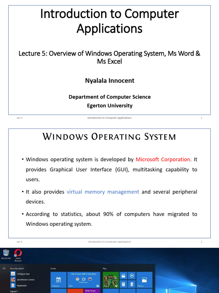 Windows OS and Office Applications Overview | PDF | Computer File ...