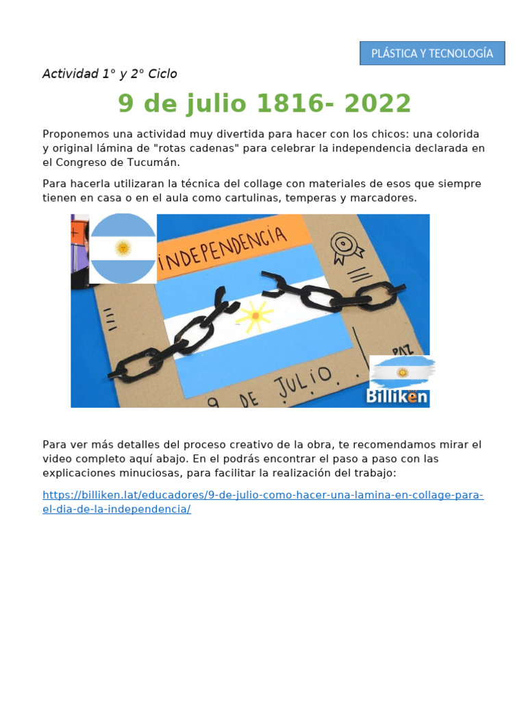 Collage para celebrar el 9 de julio | PDF