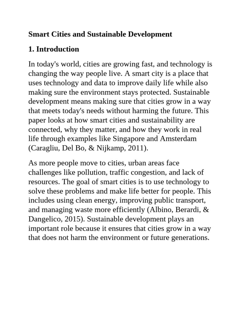 Smart Cities: Sustainability & Technology | PDF | Sustainability ...