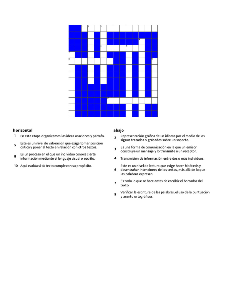 Crear Crucigrama - en Línea, Gratis e Interactiva | PDF