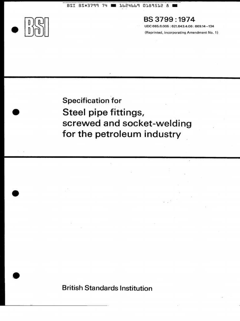 BS-3799 1974 | PDF | Pipe (Fluid Conveyance) | Screw