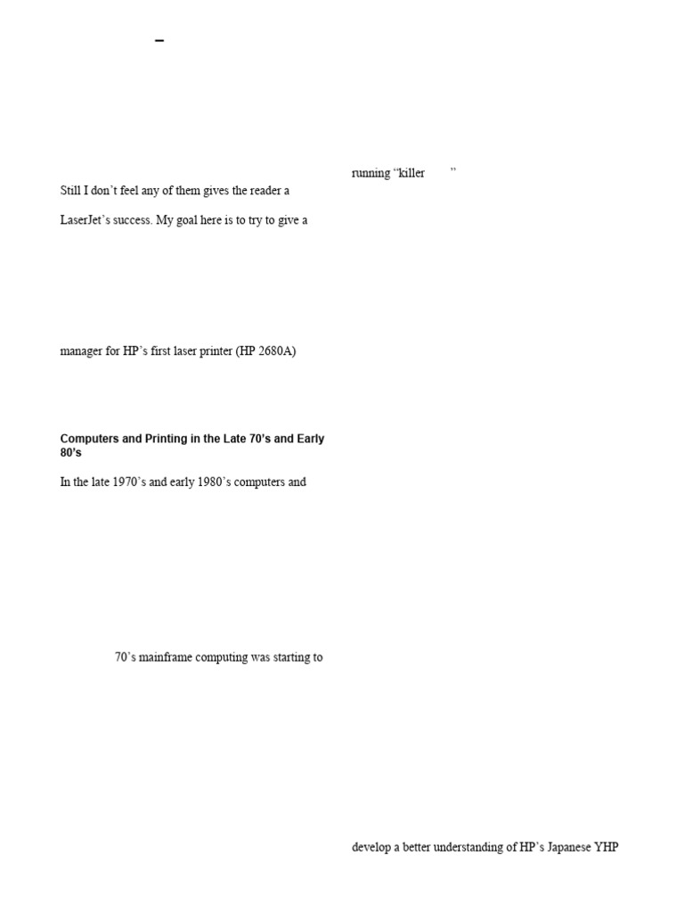 Early History of HP LaserJet Printers | PDF | Printer (Computing ...