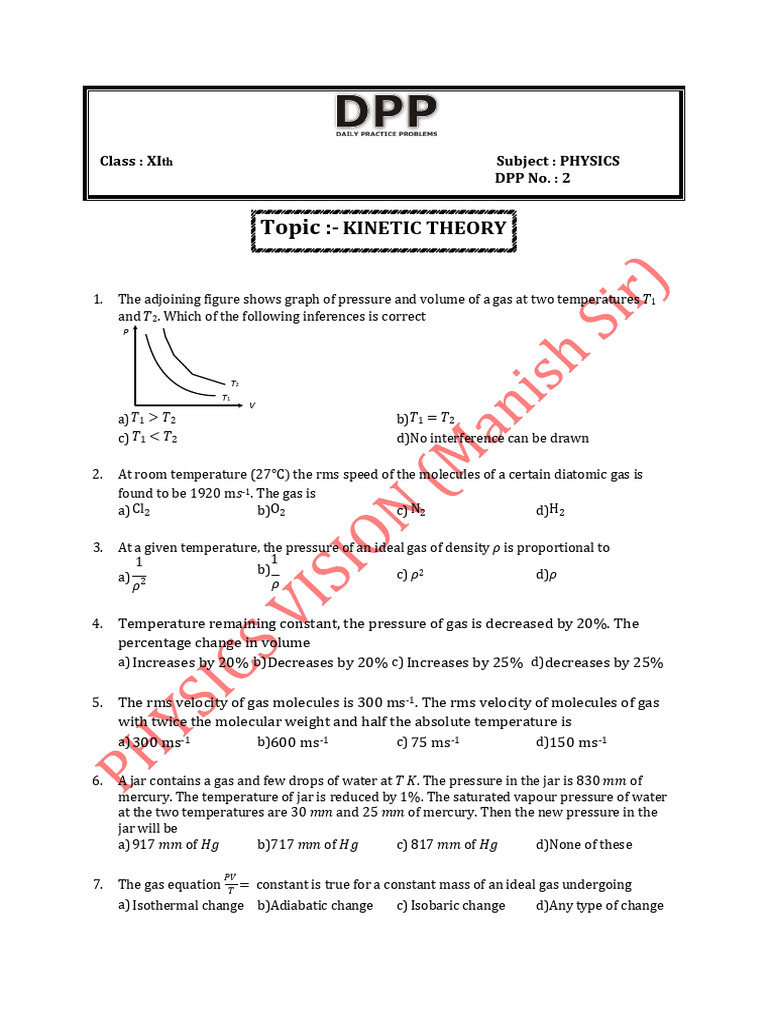 Kinetic Theory of Gases Overview | PDF | Gases | Statistical Mechanics
