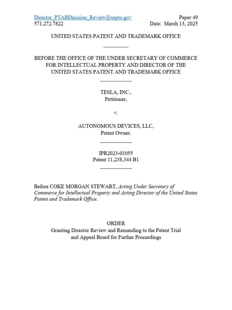 Photo inspiration: Fresh Look at Director Review Of Patent Ipr2023 01055 Pdf Patent
