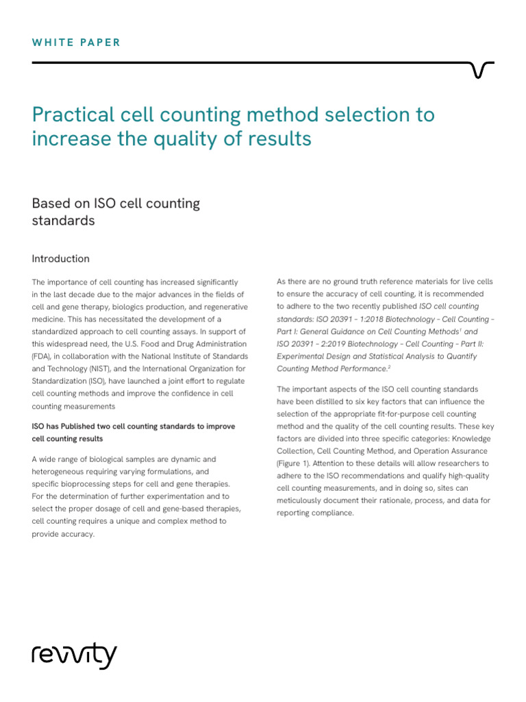 wht-cell-counting-method-selection | PDF | Assay | Staining