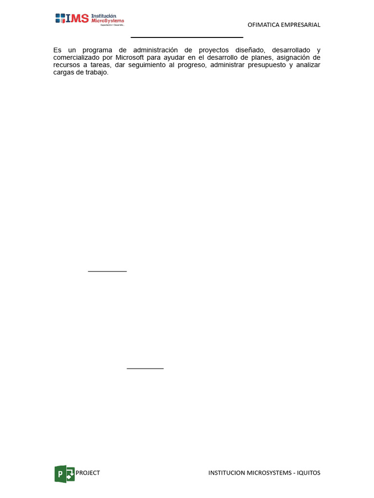 Curso Microsoft Project | PDF | Gestión de proyectos | Microsoft