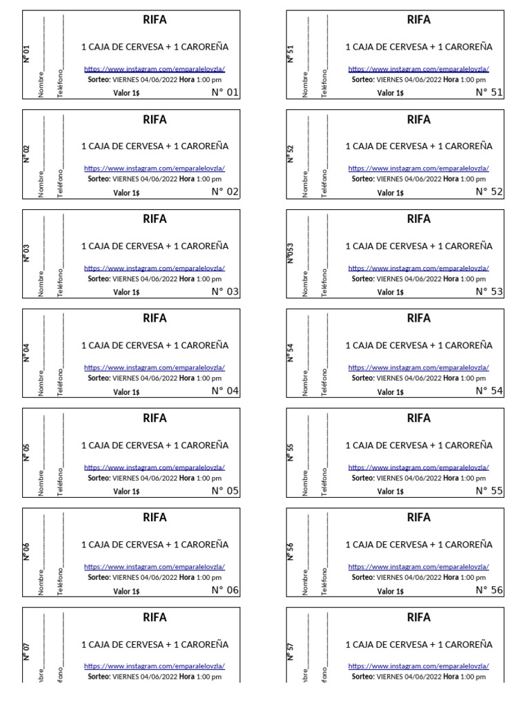Rifa Modelo | PDF