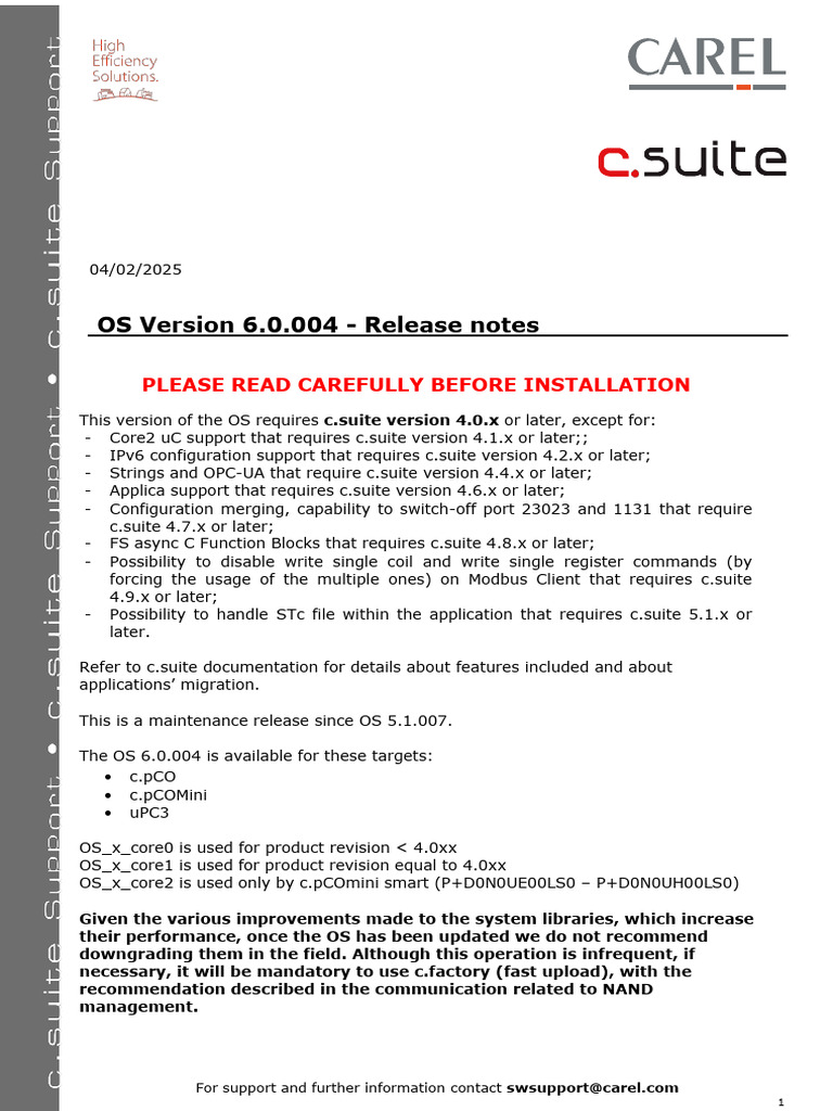 OS 6.0.004 Release Notes Summary | PDF | Computing | Software