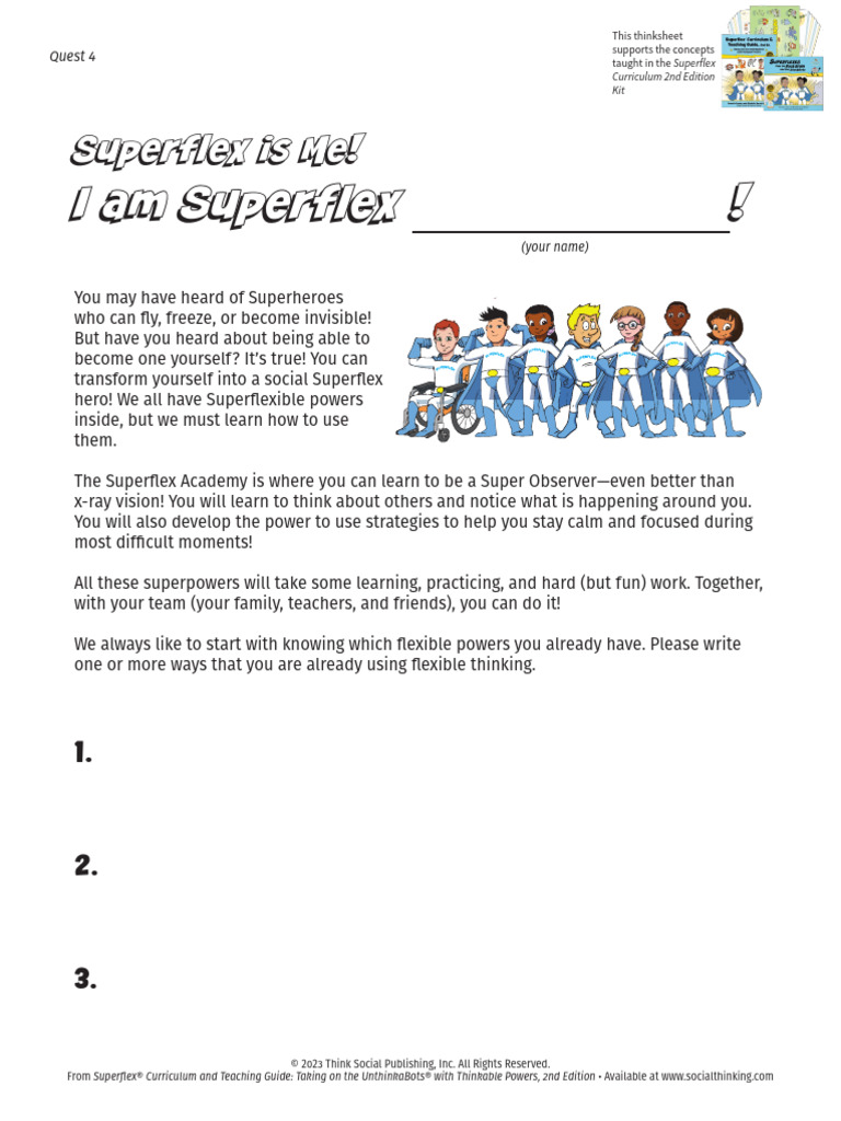 Thinksheet Superflex Is Me | PDF