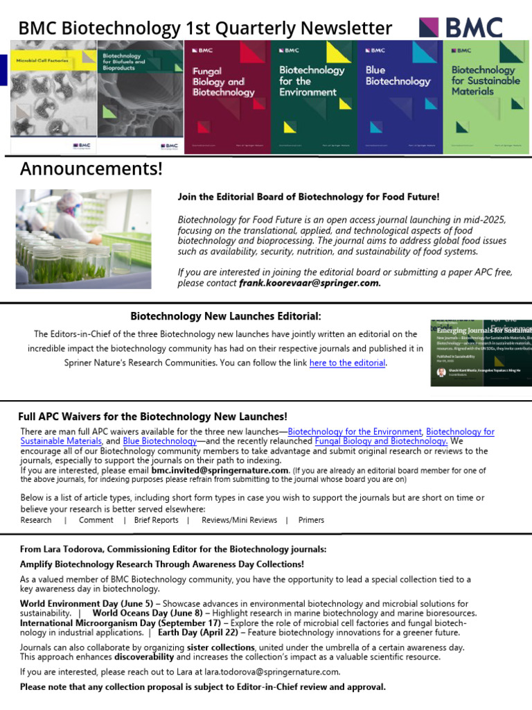 Biotech Newsletter 1 | PDF | Biotechnology | Biofuel