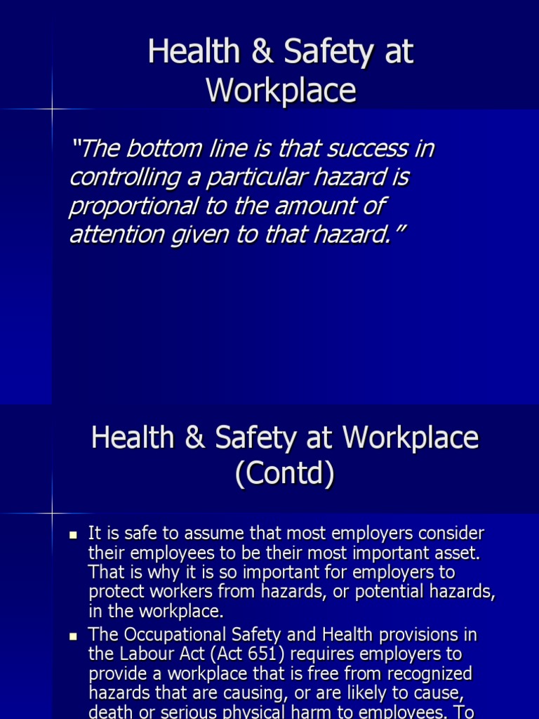 research on health and safety in the workplace