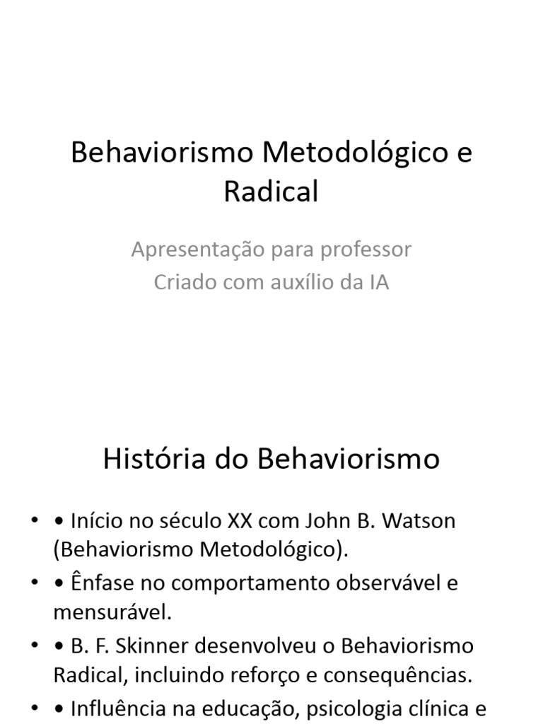 História e Conceitos do Behaviorismo | PDF