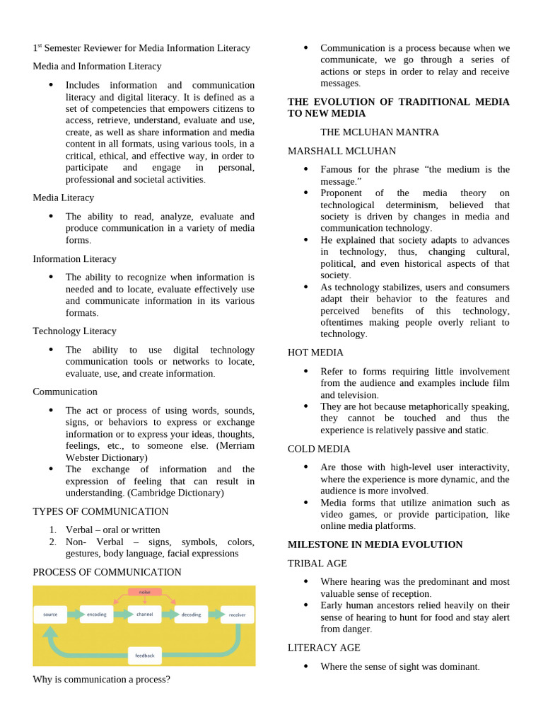 Media Information Literacy Review | PDF | Mass Media | Communication
