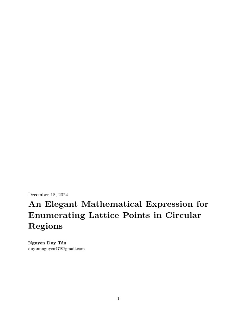 Lattice Point Enumeration in Circles | PDF | Mathematics | Geometry
