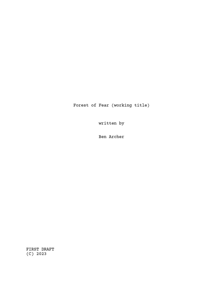 Forest of Fear (working title) | PDF