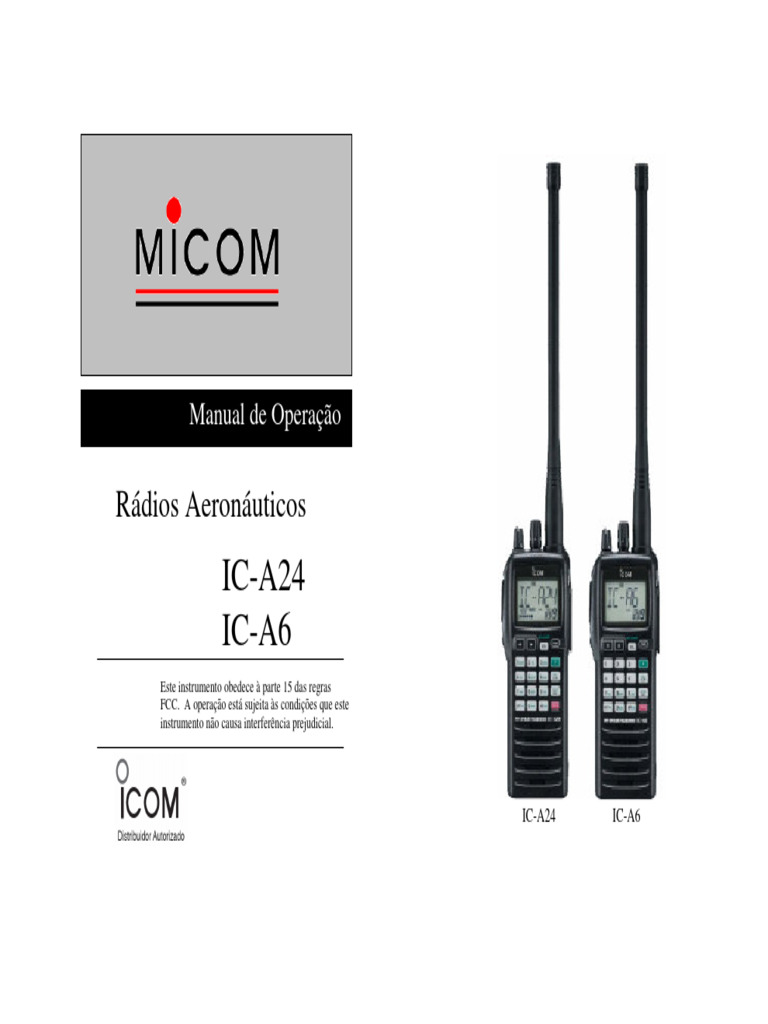 Manual de Operação do Rádio IC-A24/A6 | PDF | Rádio | Transmissão de ...