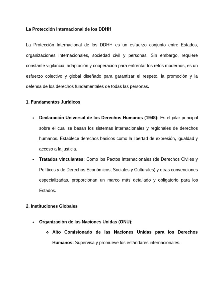 Protección Internacional de los DDHH | PDF | Derechos humanos ...
