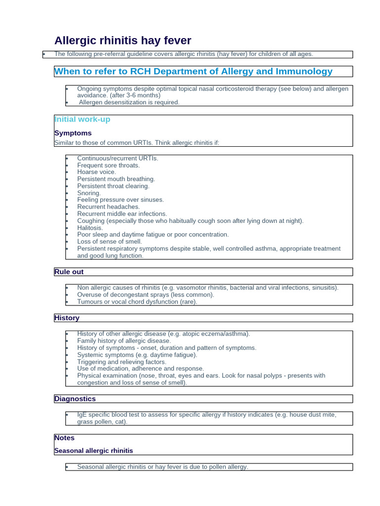 Allergic Rhinitis Hay Fever | PDF | Allergen | Allergy