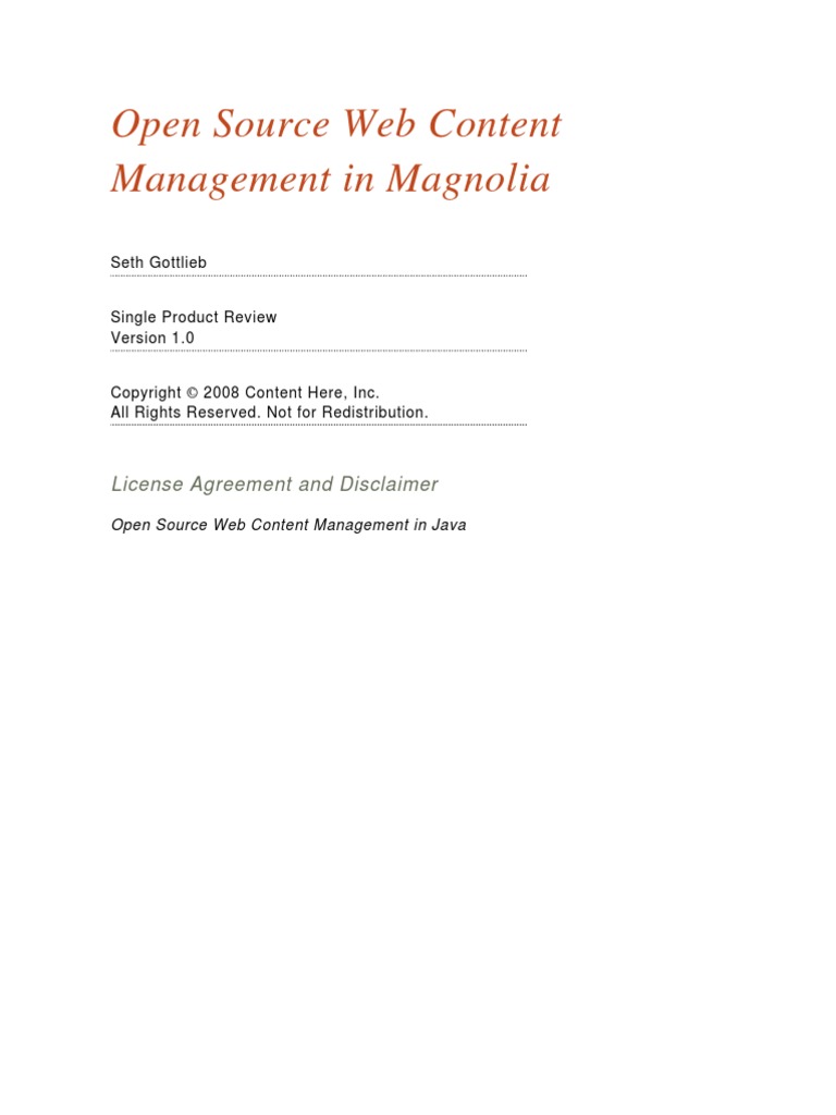 Open Source Web Content Management in Magnolia | PDF | Web Server ...