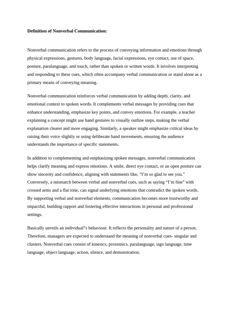 Understanding Nonverbal Communication | PDF | Nonverbal Communication ...