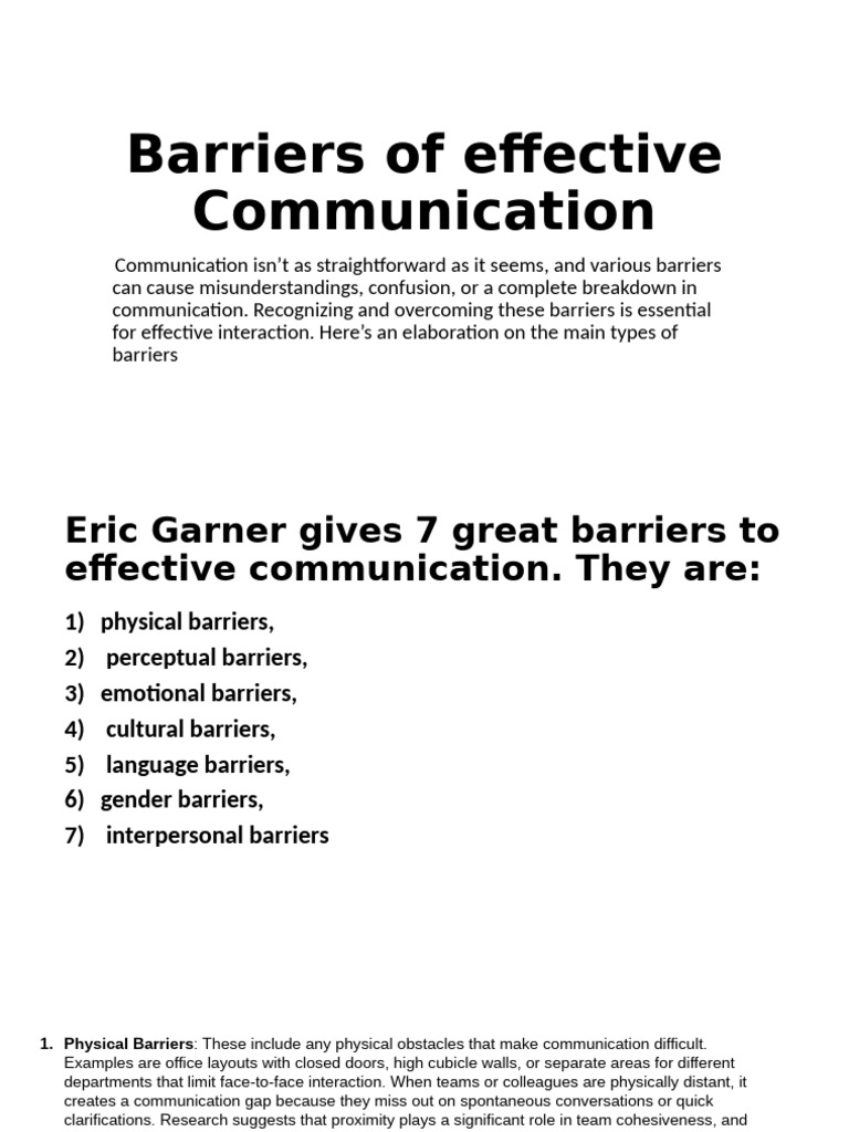 Barriers to Effective Communication | PDF | Communication | Information