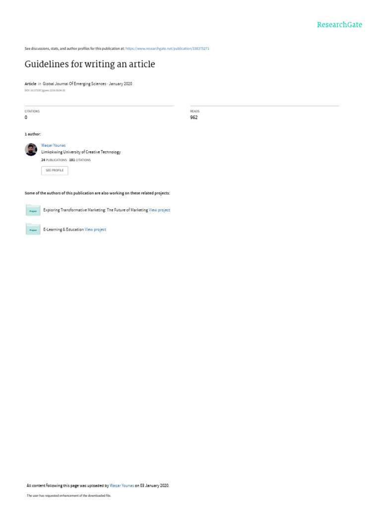 Guidelines For Writing An Article | PDF | Methodology | Science