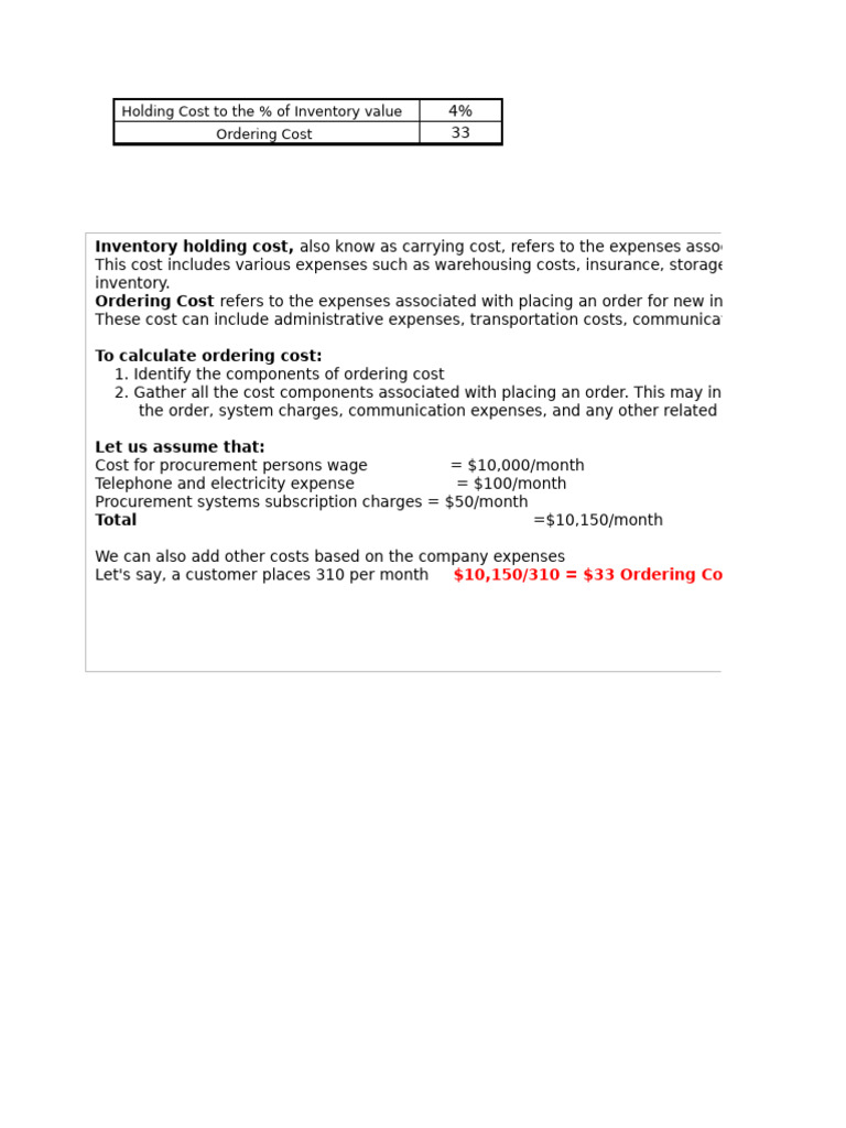 Week 6 - SS, ROP, EOQ, MINMAX Computation Rodillas | PDF | Production ...