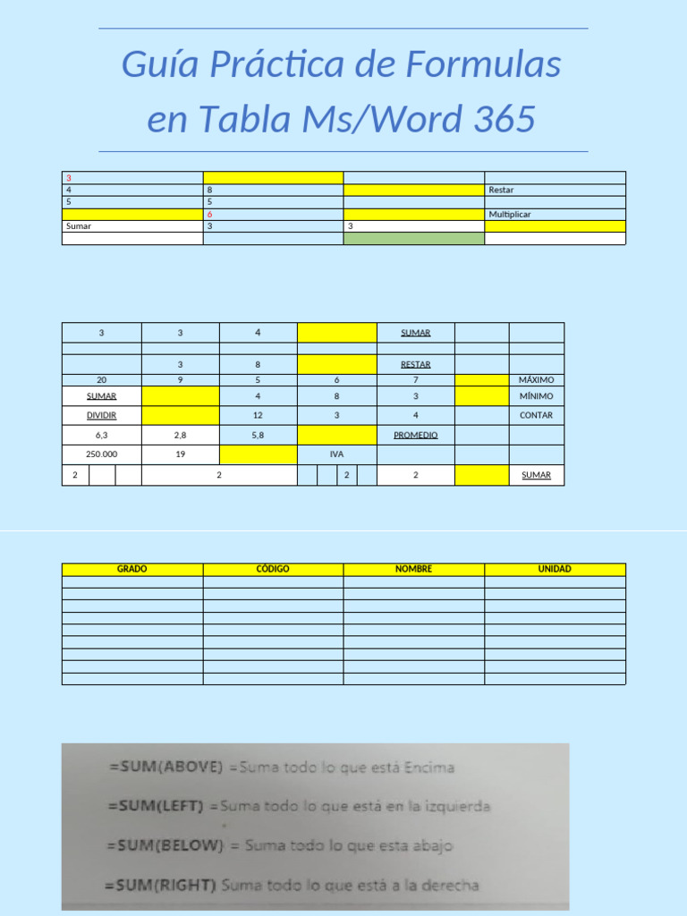 Sumar en Word 365: Guía Práctica | PDF