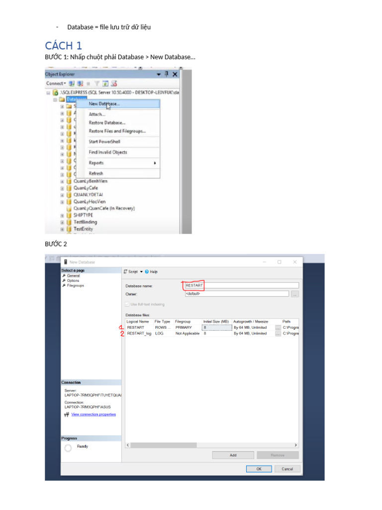 Bài 1. T o Database SQL | PDF