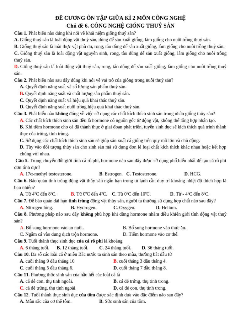 Đề cương GK 2 | PDF