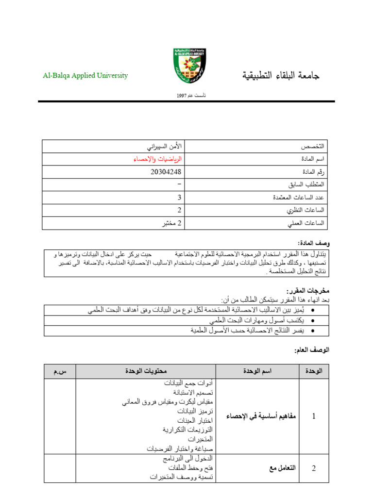 Al-Balqa Applied University | PDF