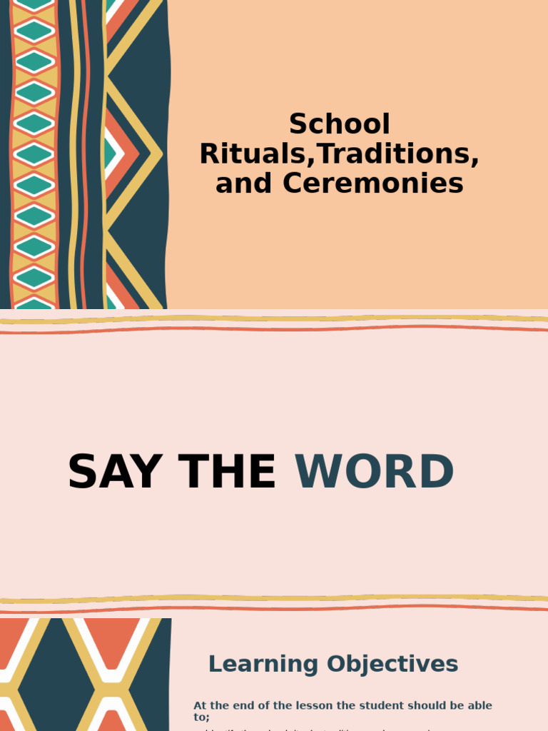 School Rituals, Traditions, and Ceremonies | PDF